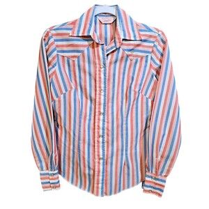 Vintage H Bar C Shirt Womens Size Medium California Ranch Western Pearl Snap